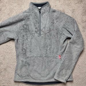 Gray Fuzzy Northface quarter zip